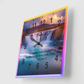 エペソ4:2キリスト教信仰祈りの言葉 スクエア壁時計 (傾斜)