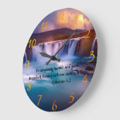 エペソ4:2キリスト教信仰祈りの言葉 ラージ壁時計 (傾斜)