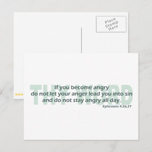 エペソ4: 26-27 ポストカード (正面/裏面)