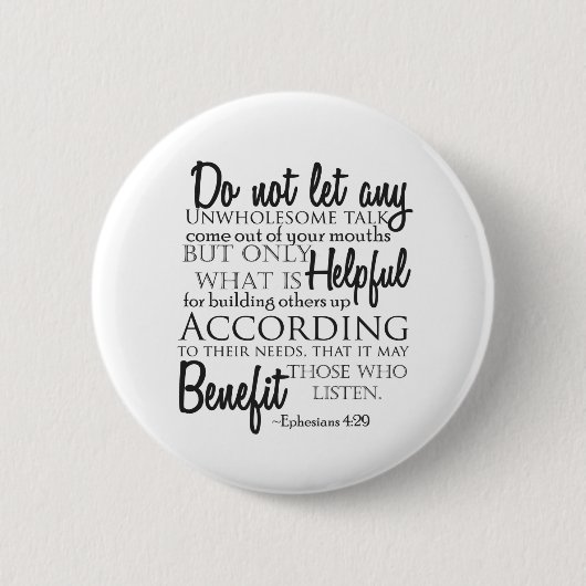 エペソ4:29タイポグラフィ 缶バッジ (正面)