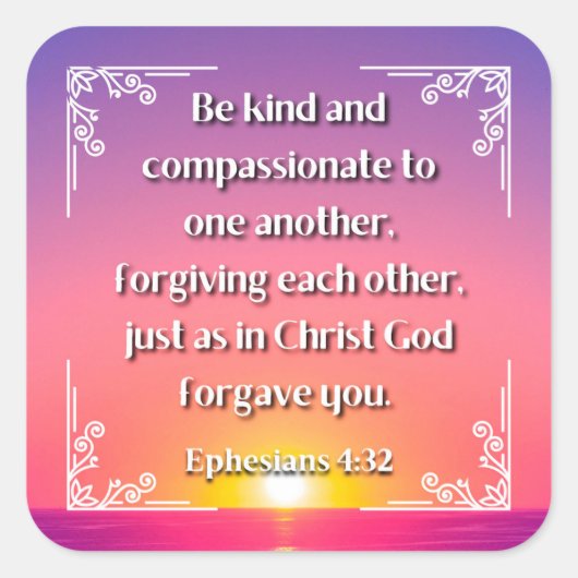 エペソ4:32平方ステッカー スクエアシール (正面)