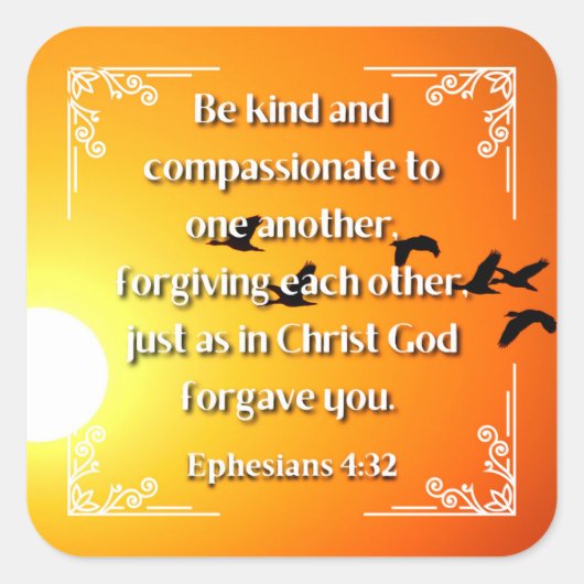 エペソ4:32平方ステッカー スクエアシール (正面)