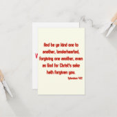 エペソ4:32 KJVバイブル聖句フラットグリーティング カード (正面/裏面インサイチュ)