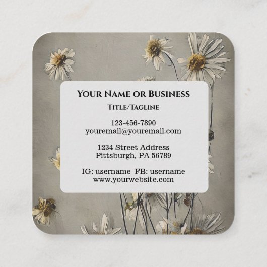 エペソ4:7私たち一人ひとりの恵みは聖書与えである スクエア名刺 (裏面)