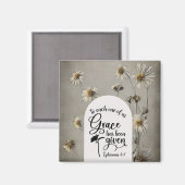 エペソ4:7私たち一人ひとりの恵みは聖書与えである マグネット (正面/裏面)