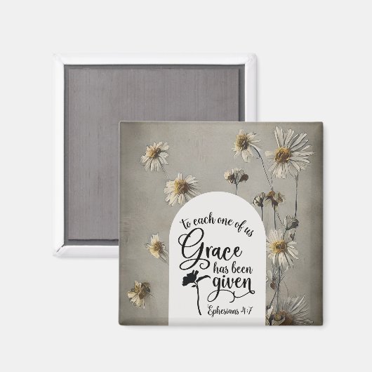 エペソ4:7私たち一人ひとりの恵みは聖書与えである マグネット (正面/裏面)