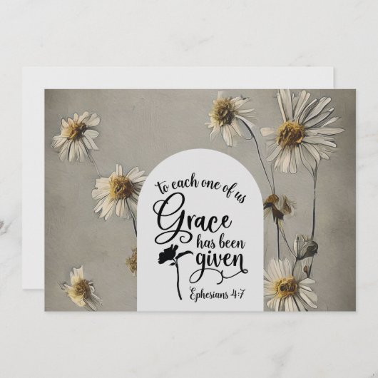 エペソ4:7 Grace is 与え Bible Flat Card (正面/裏面)