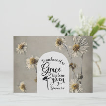 エペソ4:7 Grace is 与え Bible  Flat Card