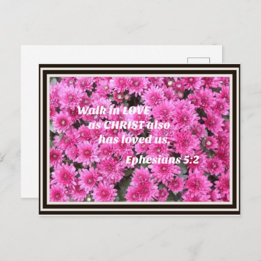 エペソ5:2キリストも私たちを愛したように、愛の中を歩きなさい シーズンポストカード (正面/裏面)