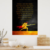 エペソ6:10-11聖書の聖句 ポスター (キッチン)