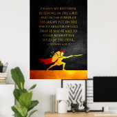 エペソ6:10-11聖書の聖句 ポスター (ホームオフィス)