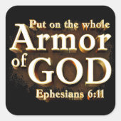 エペソ6:11神の信仰の武具全体を着せよ スクエアシール (正面)