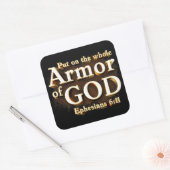 エペソ6:11神の信仰の武具全体を着せよ スクエアシール (封筒)