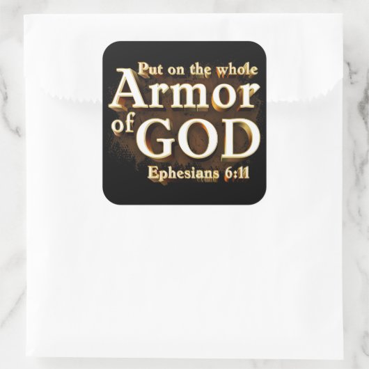 エペソ6:11神の信仰の武具全体を着せよ スクエアシール (バッグ)