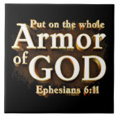 エペソ6:11神の信仰の武具全体を着せよ タイル (正面)