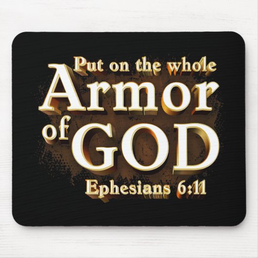 エペソ6:11神の信仰の武具全体を着せよ マウスパッド (正面)