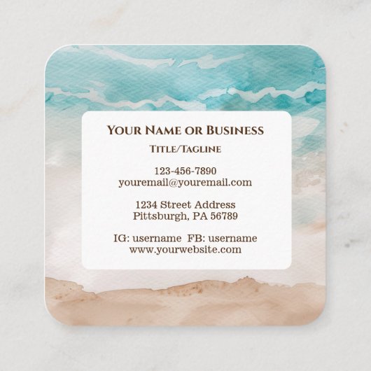 エペソ6:16信仰の盾を取る聖書 スクエア名刺 (裏面)