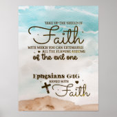 エペソ6:16信仰の盾を取る聖書 ポスター (正面)