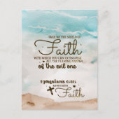 エペソ6:16信仰の盾を取る聖書 ポストカード (正面)