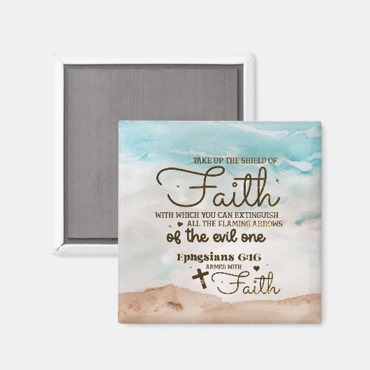 エペソ6:16信仰の盾を取る聖書 マグネット (正面/裏面)