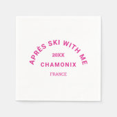 エペーススキーと私ホットピンクスキークレストパート スタンダードカクテルナプキン (正面)