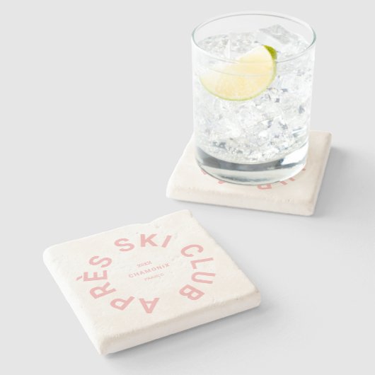 エペーススキークラブウィンターアイスピンクスキーリゾートクレスト ストーンコースター (横)