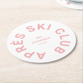 エペーススキークラブウィンターアイスピンクスキーリゾートクレスト ラウンドペーパーコースター (アングル)