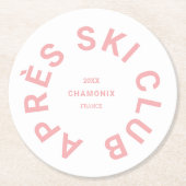 エペーススキークラブウィンターアイスピンクスキーリゾートクレスト ラウンドペーパーコースター (正面)