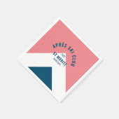 エペーススキークラブピンクネイビーレトロスタイルスキーパーティー スタンダードカクテルナプキン (角)