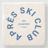 エペーススキークラブブルー王室のウィンタースキーリゾートクレスト ストーンコースター (正面)