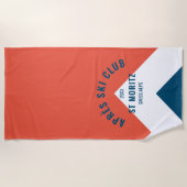 エペーススキークラブレッドネイビーヴィンテージスタイル冬 ビーチタオル (正面)