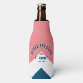 エペーススキークラブレトロピンクネイビーウィンター ボトルクーラー (ボトル正面)