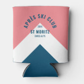 エペーススキークラブレトロピンクホワイトネイビーピークウィンター 缶クーラー (正面)