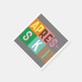 エペーススキーレトロスキーヤーカラーブロック スタンダードカクテルナプキン (角)