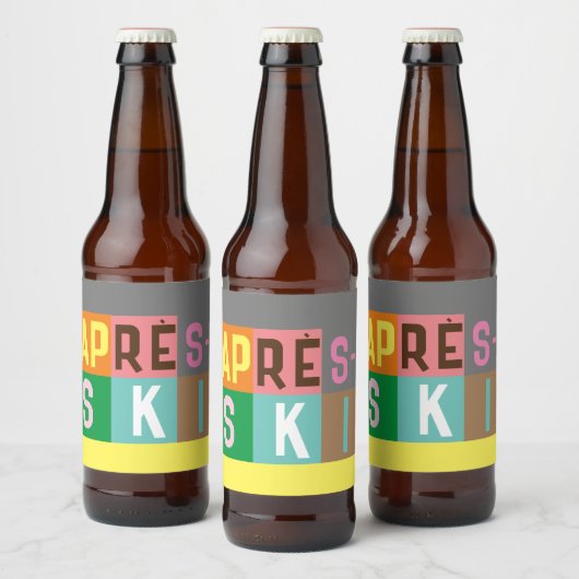 エペーススキーレトロスキーヤーカラーブロック ビールラベル (ボトル)