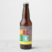 エペーススキーレトロスキーヤーカラーブロック ビールラベル (正面)