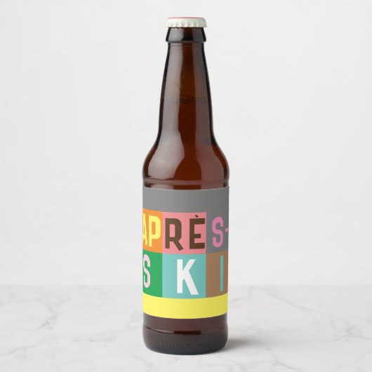 エペーススキーレトロスキーヤーカラーブロック ビールラベル (正面)