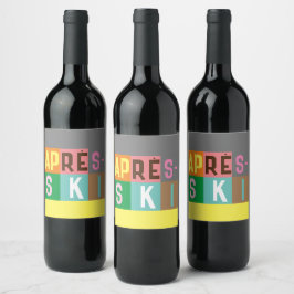 エペーススキーレトロスキーヤーカラーブロック ワインラベル