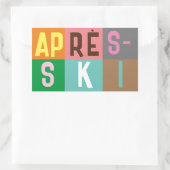 エペーススキーレトロスキーヤーカラーブロック 長方形シール (バッグ)