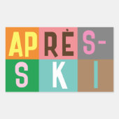 エペーススキーレトロスキーヤーカラーブロック 長方形シール (正面)