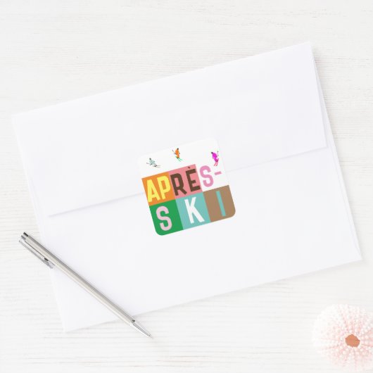 エペーススキーレトロスキーヤーズカラーブロック スクエアシール (封筒)