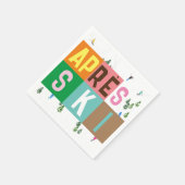 エペーススキーレトロスキーヤーズカラーブロック スタンダードカクテルナプキン (角)