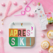 エペーススキーレトロスキーヤーズカラーブロック ペーパープレート (パーティー)