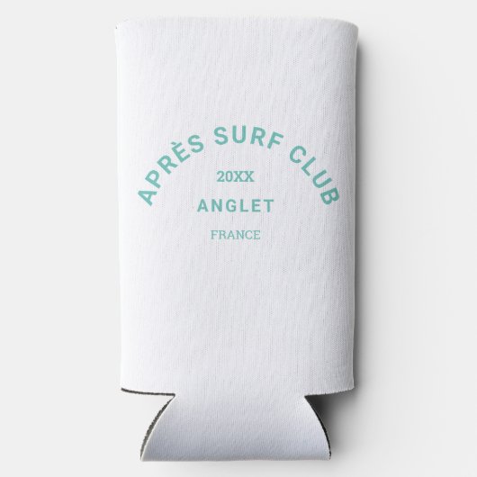 エペールサーフクラブターコイズサーファーズソーシャルクレスト スリム缶クーラー (裏面)