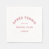 エペールテニスソーシャルクラブピンクカスタムククレスト スタンダードカクテルナプキン (正面)