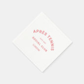 エペールテニスソーシャルクラブピンクカスタムククレスト スタンダードカクテルナプキン (角)