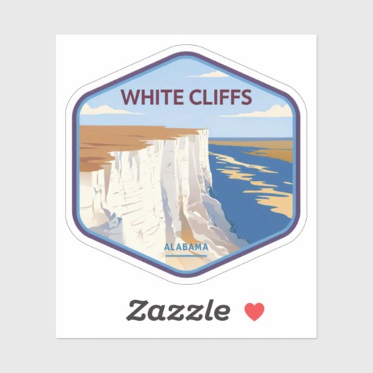 エペ – アラバマの白い崖の自然美しい シール (シート)