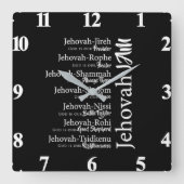 エホバの名前 スクエア壁時計 (正面)