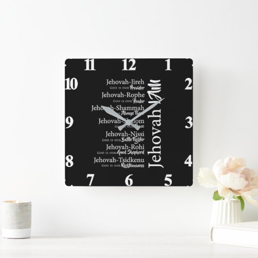 エホバの名前 スクエア壁時計 (ホーム)