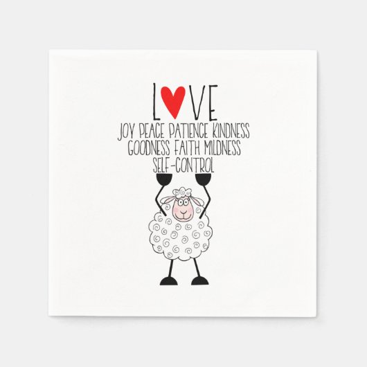 "エホバの羊 – 霊の実り"ナプキン スタンダードカクテルナプキン (正面)